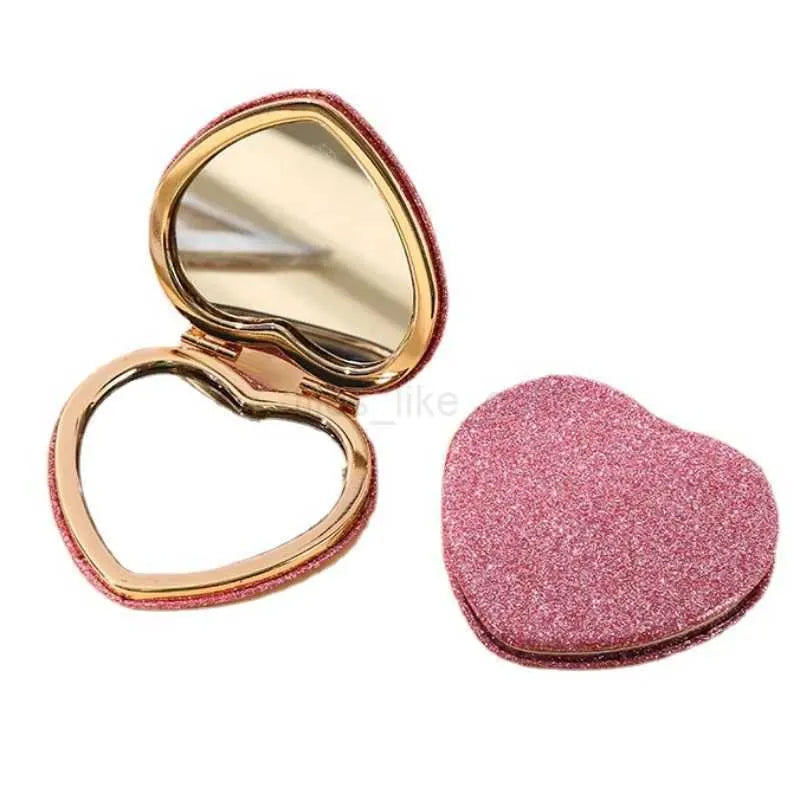 Heart Shape Makeup Mirror Girl Cute Small Mirror Portable Student Folding Mirror Cosmetic Beauty Tools Handheld