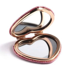 Heart Shape Makeup Mirror Girl Cute Small Mirror Portable Student Folding Mirror Cosmetic Beauty Tools Handheld