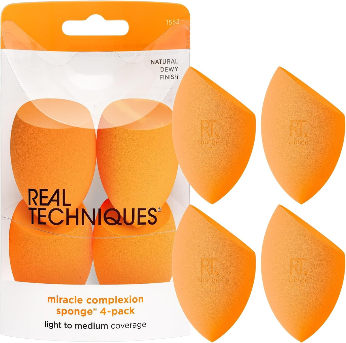 Real Techniques 1553M Miracle Complexion Sponges, 4 Units Pack
